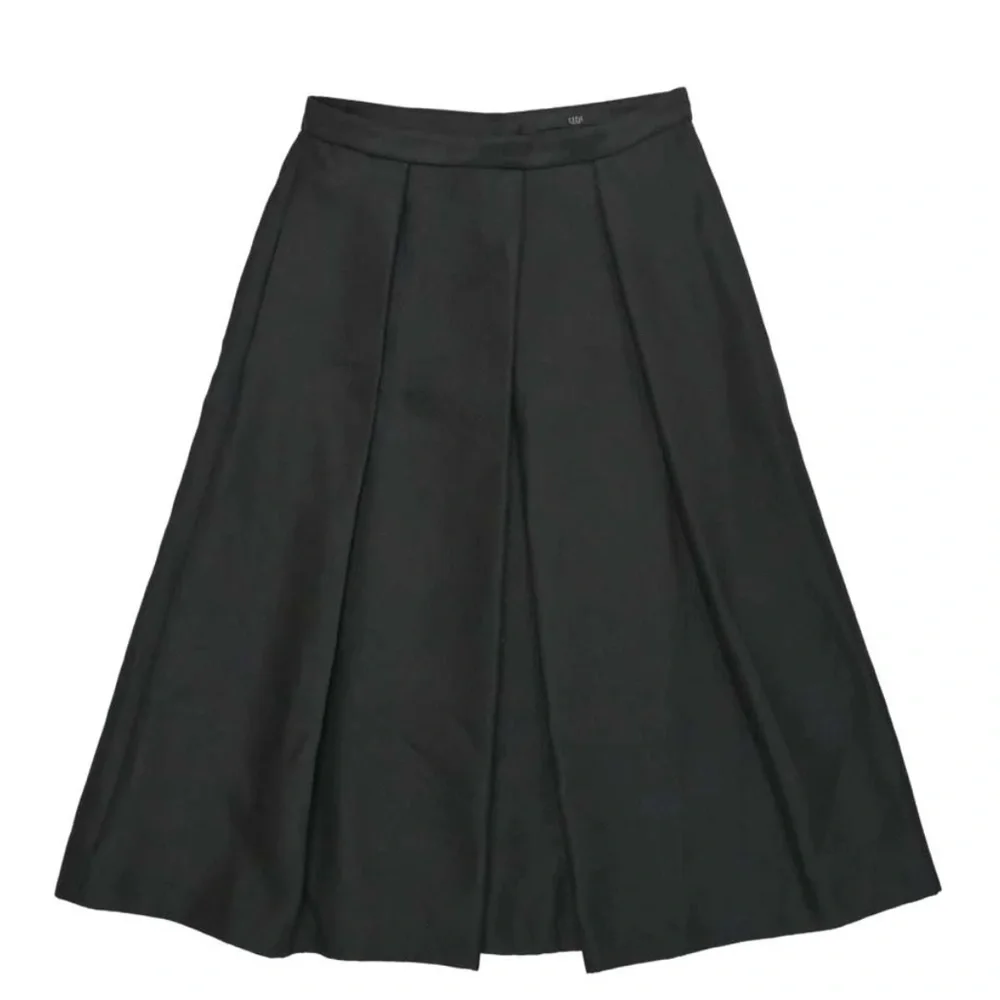 TIBI Sz 10 Black Silk-Faille Midi Skirt - Picture 8 of 8